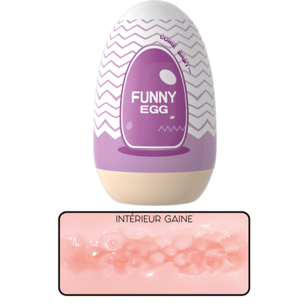 Gaine Masturbatrice Réutilisable FUNNY EGG – Design Réaliste Vagin lèvres charnus